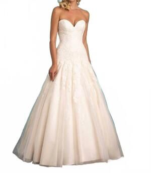 NEW ALLURE BRIDALS strapless lace wedding dress in ivory